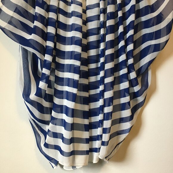 QED London Navy & White Flowing Nightingale Shirt - Picture 5 of 16